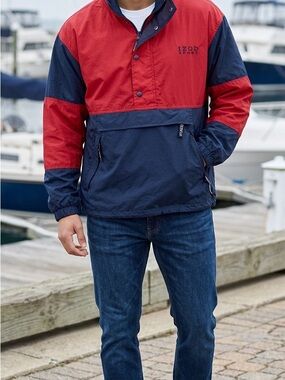 Izod Red and Navy Jacket vintage windbreaker